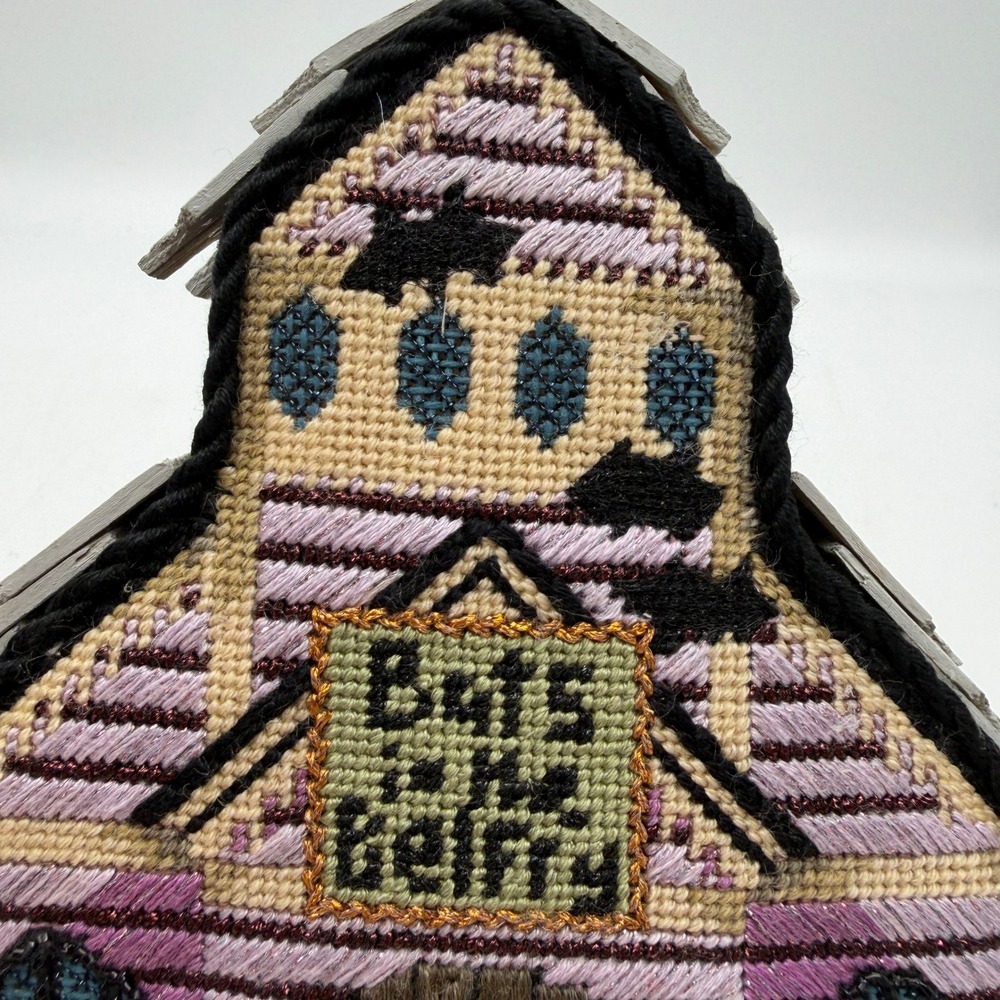 Halloween Melissa Shirley Bats in the Belfry Asylum finished needlepoint decor - Picture 7 of 12